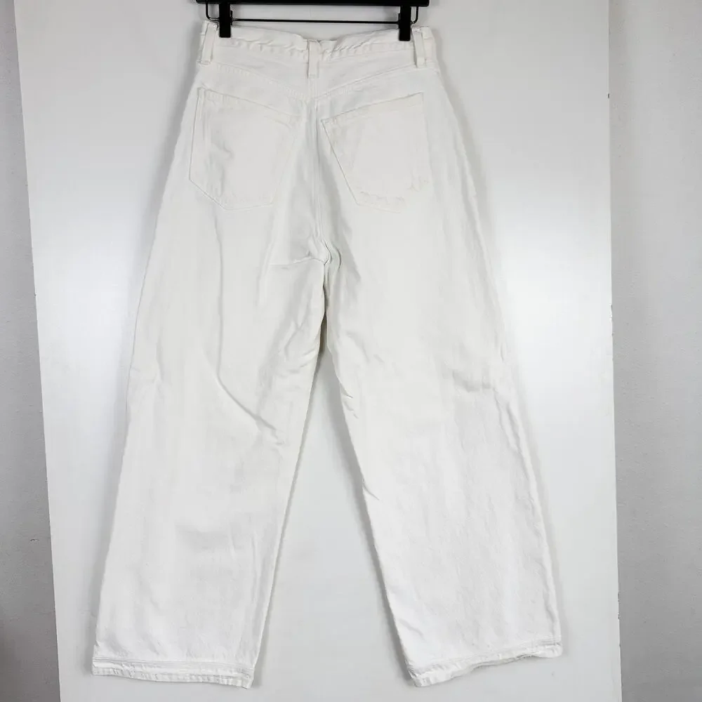 AGOLDE Baggy Low Slung Jeans Women White 28L $238 - 27 27W